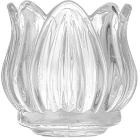 Clear Glass Tulip Candle Holder Flower Shaped Candles Jars Votive Tealight Candlestick Holders Decor for Home and Office
