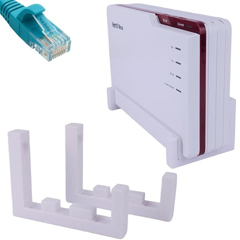 Väggfäste för Fritz!Box 5690 Pro – DSL Slim – Fritz hållare – vit – platsbesparande och stabil för FritzBox 5690PRO – Tillverkad i Tyskland | Xebtec