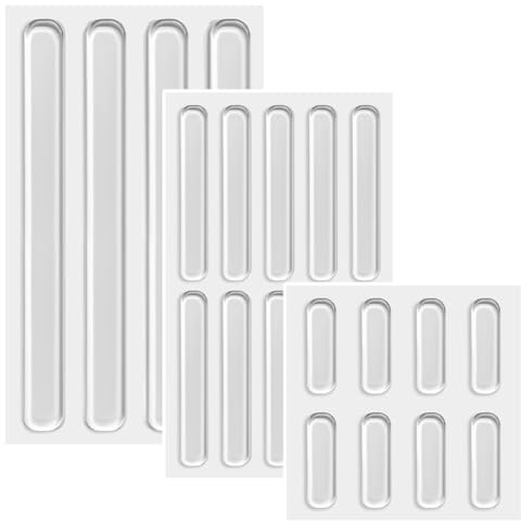 Vicloon Pies de Silicona Transparentes,22 PCS Almohadilla Autoadhesiva,Topes Elásticos,Autoadhesiva Lagrimas,Topes Adhesivos Transparentes para Paredes,Gabinetes Cajones y Protectores de Muebles