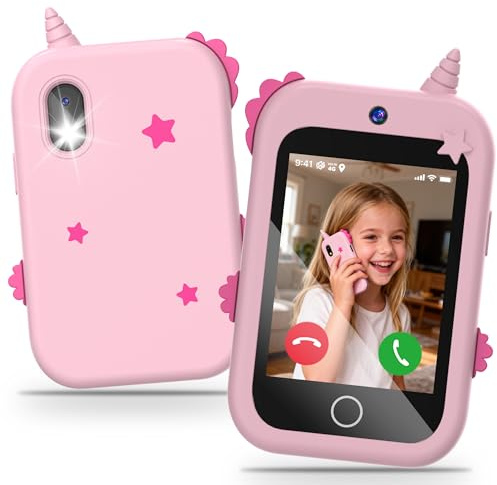 4G Smartphone Niños, Teléfono Moviles para Niños y Niñas con Llamadas, Dual Cámara, GPS, Videollamada, SOS, Podómetro, Despertador, Linterna, Movil Juguetes para Infantiles Navidad Cumpleaños Regalo