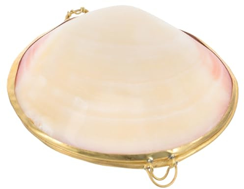IMIKEYA Joyero PequeñO Caja para Joyas En Forma De Concha De NáCar Estuche para Pendientes Anillos Y Collares Caja Decorativa Uso Diario