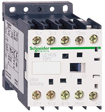 Schneider Electric, TeSys K contactor - 3P - AC-3 <= 440 V 9 A - 1 NO aux. - 230 V AC coil, LC1K0910P7