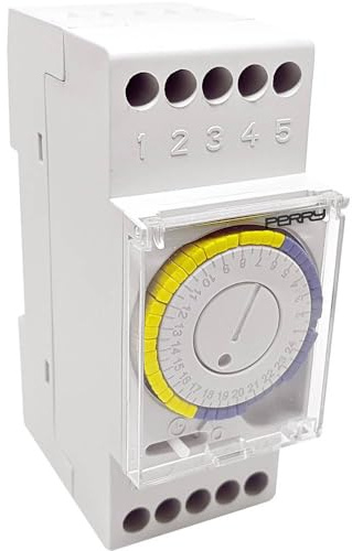 Perry - Interruttore orario giornaliero senza riserva - 2 din, bianco