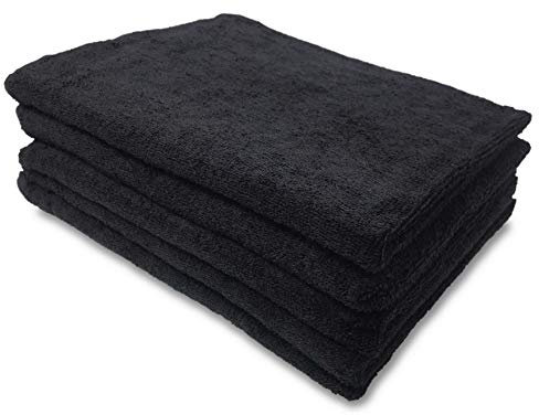 tex family 6 Handtücher Frottee Schwamm schwarz Friseur 50 x 90 cm
