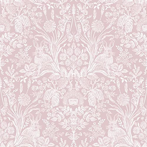 Holden Decor Harlen Wallpaper Trees Flowers Hedgehogs Leaves Rabbits Damask