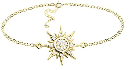 Sofia Milani - Bracciale da Donna in Argento 925 - Placcato Oro con Pietra Zircone - Ciondolo a Stella Sole - 30211