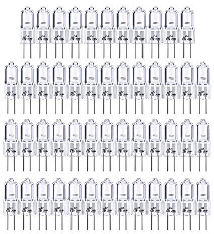 ANDERK 50 pack Lampadina Alogene 12 V G4 base bi-pin, Bianco caldo, 20 W T3 Jcd lampada