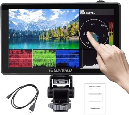 FEELWORLD LUT5 Kamera DSLR Field Monitor 5,5 3000nit Ultra High Bright Touchscreen 3DLUT F970 Extern Strömförsörjning 1920x1080 Skärm 4K HDMI
