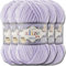 Hobby YARN Alize Velluto 5x 100g Türkische Strickwolle super Bulky Wolle zum Häkeln Uni Farbe Babywolle Flauschgarn Filzwolle Kuschelwolle (Lilac | 146)