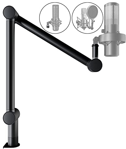 DOCKIN® Premium Mikrofon Arm [360° drehbar] - Kompatibel mit RØDE Mikrofone, Razer Mikrofone, etc. - Mikrofonständer Tisch - Low Profile Mikrofonarm - Mikrofon Ständer - Microphone Arm Mic