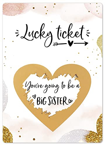 Joli Coon Pregnancy Announcement Scratch Card, Big Sister Reveal | 350gsm designer paper, tactile UV finish, scratch panel, premium stationery for a memorable reveal