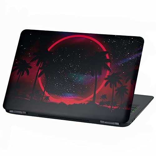 Laptop Folie Cover Strand Urlaub Paradies Klebefolie Notebook Aufkleber Schutzhülle selbstklebend Vinyl Skin Sticker (15 Zoll, LP91 Neon Beach)