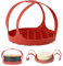 PFLYPF 1 pièce d'élingue à Steamer en Silicone, élingue à Vapeur antiadhésive Portable, Grille à Vapeur Anti-brûlure, élingue en Silicone pour autocuiseur, Accessoires de Cuisine Essentiels (Rouge)