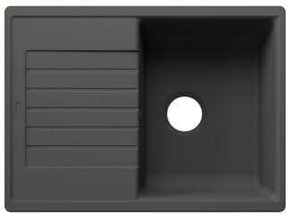 BLANCO ZIA 45 S Compact | Granitspüle aus SILGRANIT vulkangrau | Einbauart: Einbau von Oben | reversibel | für 45 cm breite Unterschränke | Großes Becken | Reinigungsfreundliche Öberfläche