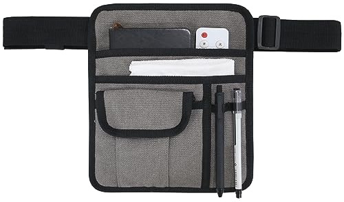 Server Waist Pouch,Restaurant Waiter Waist Money Apron Bag,With Adjustable Belt BuckleTools Apron Bag, Grey