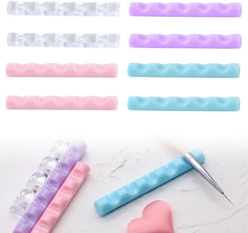 8 Pièces Support de Brosse, Support pour Stylo et Pinceau Nail Art, Porte Pinceau pour Maquillage, Porte Pinceau pour Nail Art, Accessoires pour Nail Art