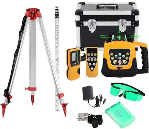 Generico Livella Laser Rotante Green Beam con Treppiede, Kit di Livella Laser Autolivellante A 360 Gradi, Utilizzabile per Appendere Quadri, Costruire Pavimenti, Ristrutturare Pareti Piastrellate