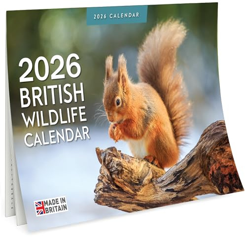 Calendar 2026 – UK British Wildlife – 2026 UK Calendar with Nature & Animal Photography – Country Style Scenic 2026, Month to View Organiser for Home & Office