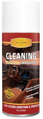 Dashboard Polish Wax, Premium Leather Cleaner & Conditioner 2 in 1 - Safe for Car Seats, Shoes, Jackets | Deep Cleaning & Moisturizing, Removes Stains/Dirt Without Damaging Leather, 16 oz(Pack of 1)