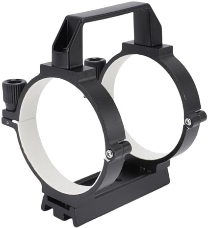 KUIDAMOS Anneau de Tube de Télescope, Pince Polyvalente en Aluminium avec Bandes de Rembourrage en Velours pour Télescope Optique de 80 Mm à 90 Mm, Idéal pour Les Astronomes et Les Amateurs de Plein