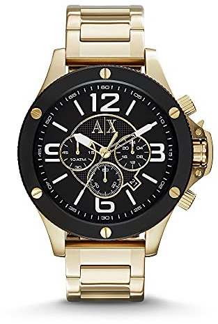 Armani Exchange Watch For Men, Chronograph Movement and 48mm Case Size with Stainless steel, Leather or Silicone strap