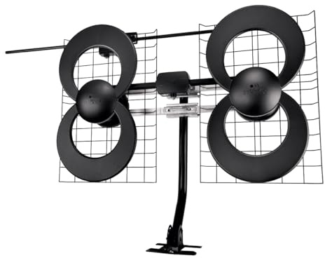 Antennas Direct ClearStream 4V Indoor Outdoor TV Antenna, UHF VHF, Multi-Directional, 70+ Mile Range, 4K 8K UHD, NEXTGEN TV – w/ 20-inch Mast (Black)