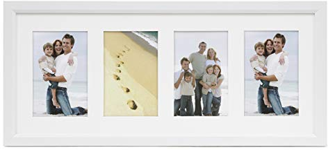 ARPAN MDF 4, Multi Aperture Modern Photo Picture Frame with Mount, White