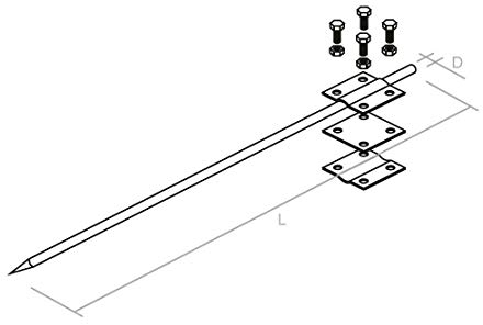 Tiefenerder Erder Erdung Staberder 1,5 m Ø16 feuerverzinkt Set
