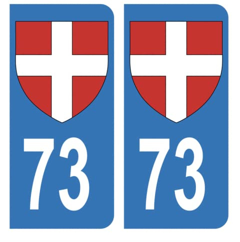 HADEXIA Autocollant Stickers Plaque d'immatriculation Auto Voiture 73 Croix de Savoie