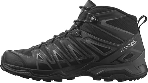 Salomon X Ultra Pioneer Mid Gore-Tex Waterproof Men's Outdoor Shoes, All Weather, Secure Foothold, and Stable & Cushioned, Black, 7