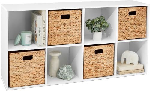 Best Choice Products 8-Cube Storage Organizer, 11in Shelf Opening, Bookcase, Display Shelf, Customizable w/ 3 Removable Back Panels – White