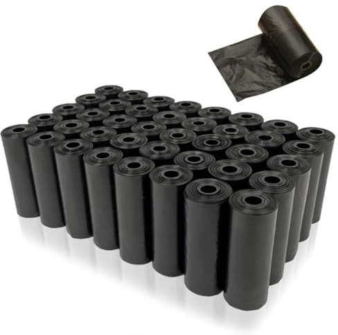 KROWN - 1800 Bolsas Para Caca De Perro, Color Negro, Bolsas para Excrementos Perros, Gatos, Mascotas. Fuertes, Resistente a Fugas, Para Excrementos Heces de Animales Domésticos
