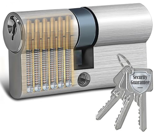 AceMining Cylindres de Serrures, 30/35mm Serrure Porte Exterieure Interieure, 65mm Serrurerie Porte avec 3 Clés, Facile à Installer, Cylindres pour Portes en Bois Verre Chambre