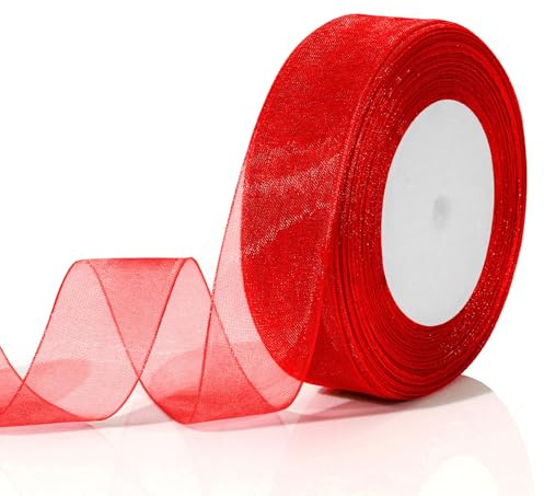 Organzaband Rött för Alla Hjärtans Dag, Presentband, Rosett, Bröllop - Champagne Rosa Satinband, 2,5 cm