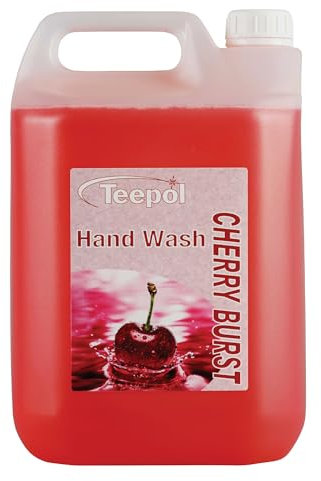 Teepol Cherry Burst Hand Wash - Luxury Liquid Hand Soap - Handwash Liquid Soap - Hand Soap Refill - Soft on Skin, 5L