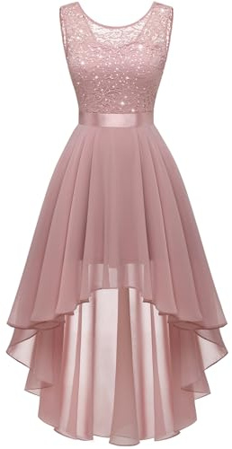 Berylove Dentelle Robe pour Femme, élégante, sans Manches, pour Cocktail Femme, Mariage, soirée, fête, Demoiselle d'honneur, L