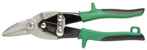 KS Tools 118.0052 Cesoia per Lamiera a Doppia Leva, per Contornare, Taglio Destrorso, Apertura Automatica, 240 mm