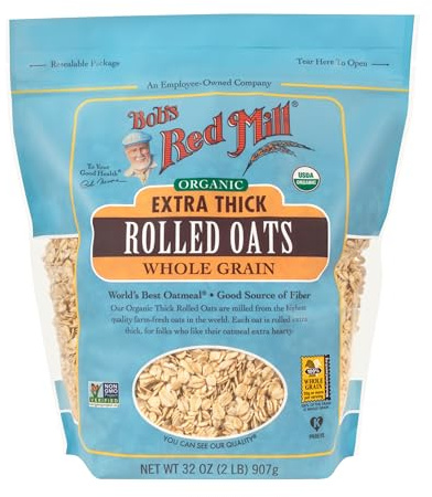 Bob's Red Mill, Organic Extra Thick Rolled Oats, Whole Grain, 32 oz (907 g)