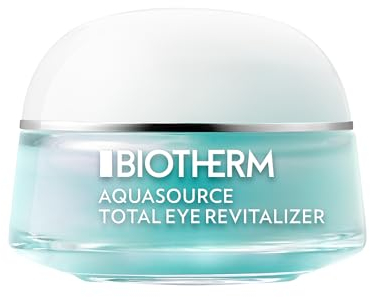 Biotherm Aquasource Eye Revitalizer Augencreme, erfrischende Augenpflege mit kühlendem Sofort-Effekt, revitalisierende Creme mit Sakura-Blatt-Extrakt und Koffein, für eine straffe Augenpartie, 15 ml