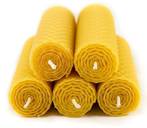 Naturra 5 100% Bienenwachs Tafelkerzen handgerollt Wabenmuster aus regionalen Imker Bienenwachs