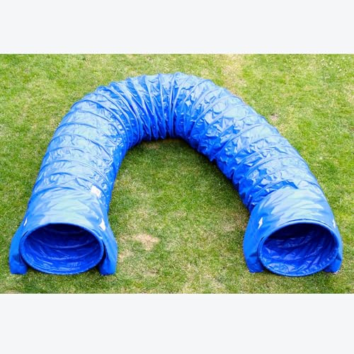 Callieway® Túnel de agilidad para perros, túnel profesional, dispositivo de agilidad (sacos de apoyo ya incluidos) (6 m, azul)