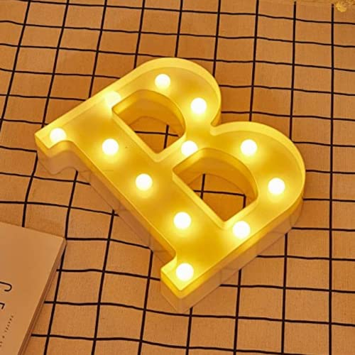 JANDEI - Warmes Licht LED Zahlen und Buchstaben für Dekoration und Atmosphäre, leuchtendes Herz, Nachtlichter, Geburtstage, Hochzeiten, Schaufenster. Sie funktionieren mit AA-Batterien (B)