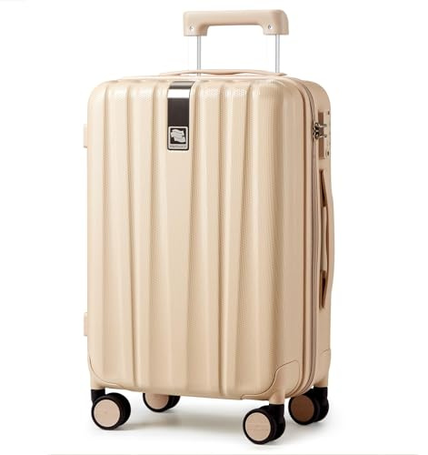 Hanke Valise à Main sous Le siège à roulettes 35,6 cm, 40,6 cm, 50,8 cm, 61 cm, 73,7 cm, avec Bagage TSA intégré, léger, en Polycarbonate, Valise à roulettes, Sac de Voyage, Cuba Sand, 2-Piece Set（20