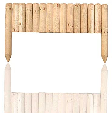 zeeyrak Wooden Border Fence, Garden Outdoor Lawn Edging Wooden Edging Fence for Flower Beds Lawns Paths, 1M Solid Natural Wood Panels