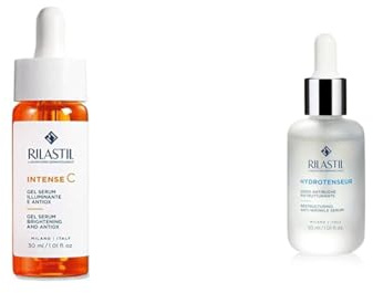 Rilastil Intense C Gel Sérum Iluminador y Revitalizante, Con Vitamina C y Ácido Hialurónico 30 Ml + Hydrotenseur Sérum Reestructurante y Antiarrugas con Ácido Hialurónico, 30 ml