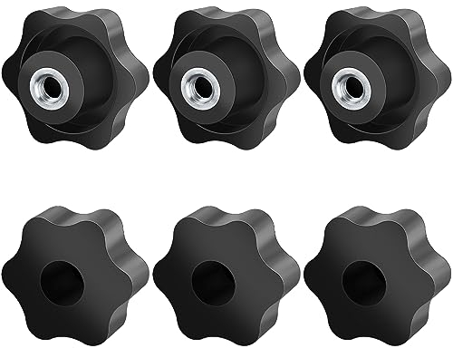 6 Pièces Bouton de Serrage M8, Jeboler M8 Écrous à poignée Étoile DiamèTre ExtéRieur 50mm, Filetage Moleté Bouton Écrou De Serrage Bouton, Ecrou Papillon Convient aux machines et ménagers, etc