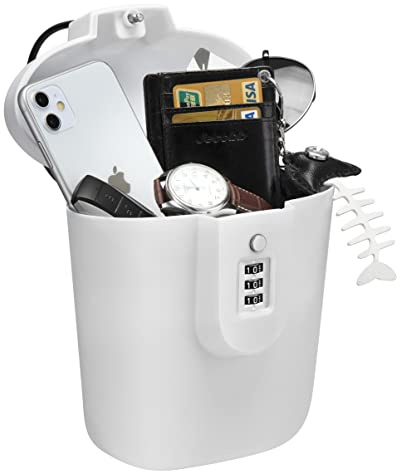 Cassaforte antifurto portatile, per viaggi e spiaggia, con combinazione numerica, per mantenere i vostri oggetti di valore temporaneamente sicuri (bianco)