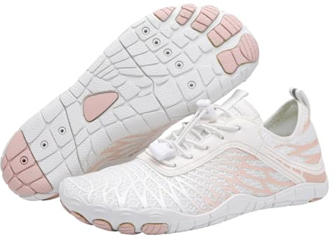 StoneLiquid Hike Barefoot Womens, Healthy & Non-Slip Barefoot Footwear Unisex (White, Adult, Women, 7.5, Numeric, US Footwear Size System, Medium)