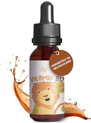MANIA Kids Vitamin B12 Tropfen 20 ml für kleine Abenteurer – Vitamin B12 Kinder – B12 Vitamin Tropfen für Energiestoffwechsel & Nervensystem – Leckeres B12 100% natürlich