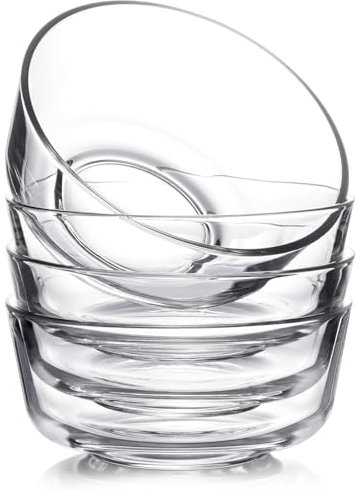 NUTRIUPS 4 Stück Glasschüssel Set, 600ml Salatschüssel Glas, Mini Glasschale